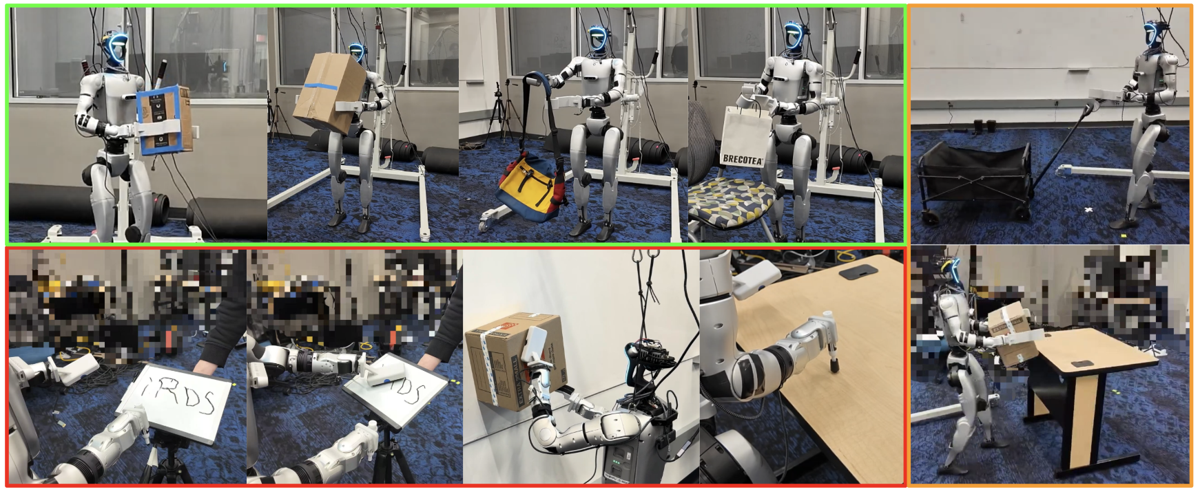 Hardware loco-manipulation tasks