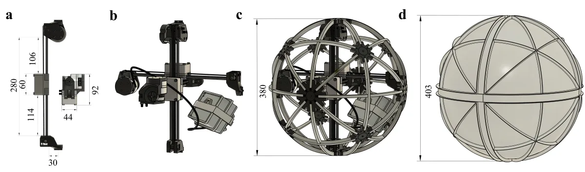 Mechanical design of MARBLE: linear mass-slider module, internal orthogonal configuration, frame, and sealed shell